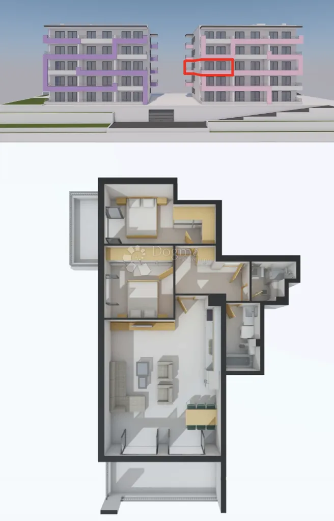 makarska | t2 | stan s9 | dvosoban stan i 2.kat - slika 21