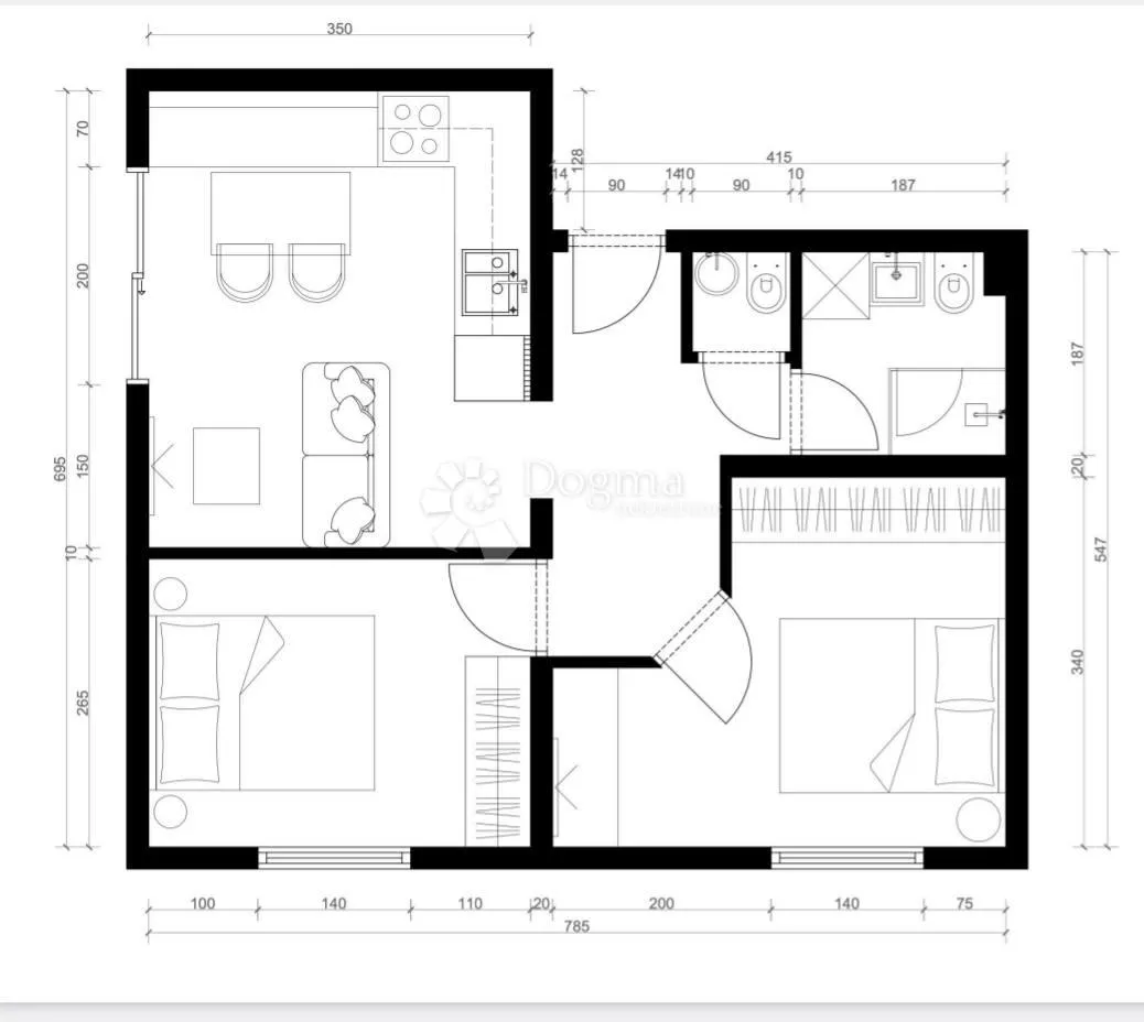 8 modernih apartmana na pagu – 70 m od mora - slika 20