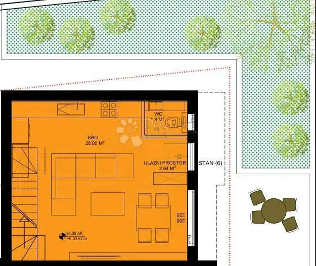 sv. petar na moru - s6 luksuzan dvoetažni stan s vrtom 76,85 m2 - slika 11