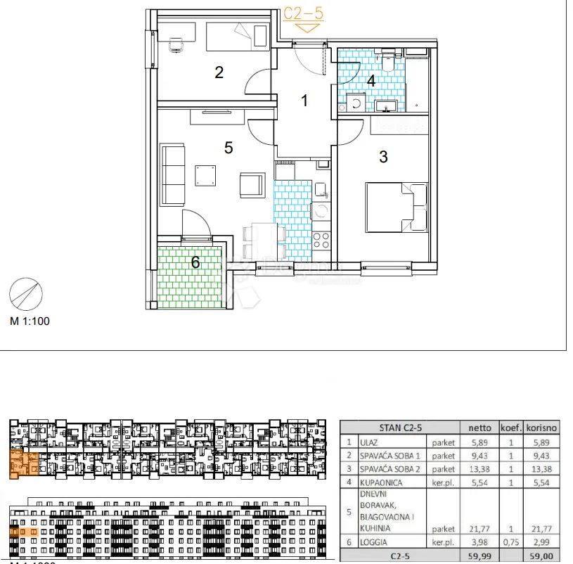 velika gorica, novogradnja, trosoban stan 59 m2, 2.kat - slika 13