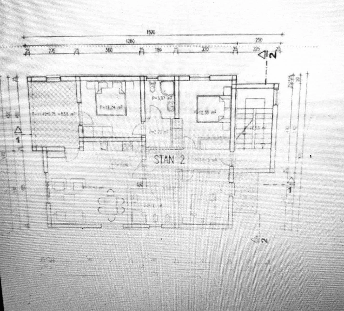 vodice - dvoetažni stan na 1. katu 130 m2 - slika 19