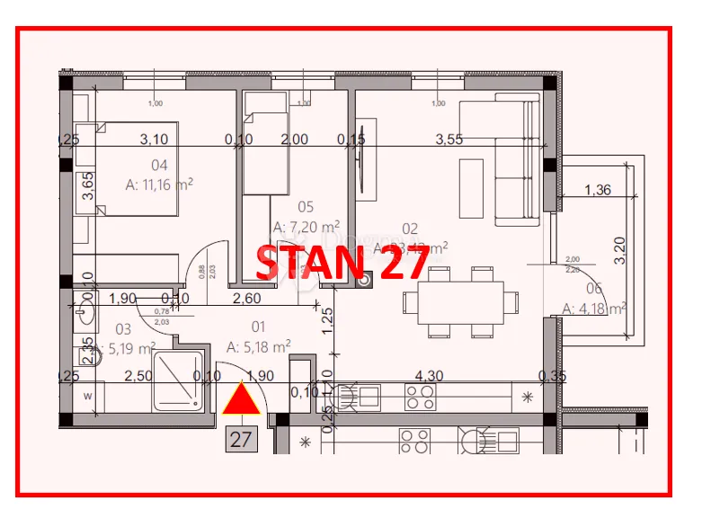 monvidal stan 27 - 2s+db, 3. kat - slika 4