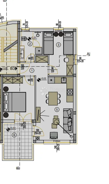 novogradnja pula-zapad (veli vrh) 57 m2, 1. kat - slika 3