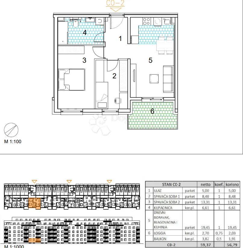 velika gorica, novogradnja, trosoban stan 55.91 m2, prizemlje - slika 13