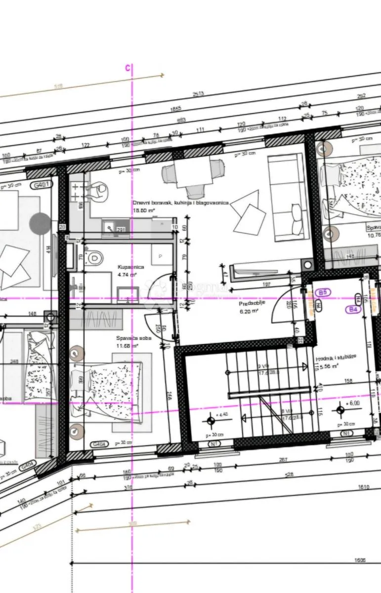novogradnja pula centar - 41 m2, 1s+db, 2. kat b05 - slika 10