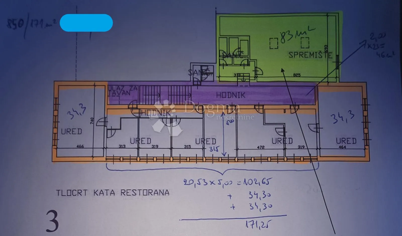 najam uredskog prostora cca 298m² - 8 ureda, spremište - slika 20