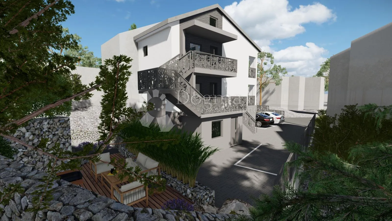 dvoetažni apartman s lijepom terasom s pogledom na more - slika 5