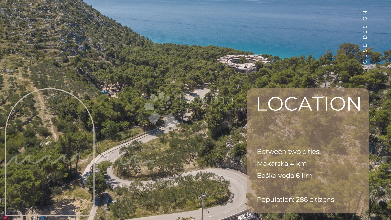 Krvavica, građevinsko zemljište, projekt luksuzne stambene zgrade, prvi red uz zeleni pojas, 200 metara od mora - Krvavica, Baška Voda