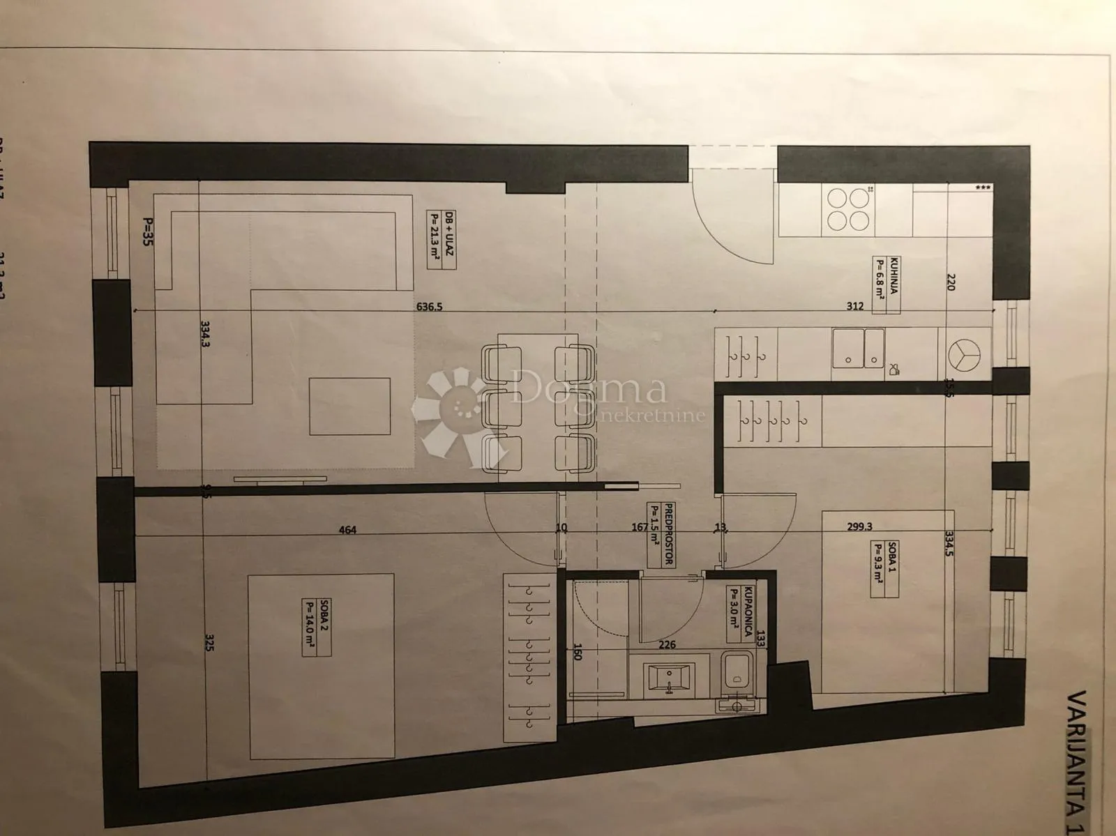 medvedgradska, rohbau stan od 63,85 m2 s projektom za 3soban - slika 9