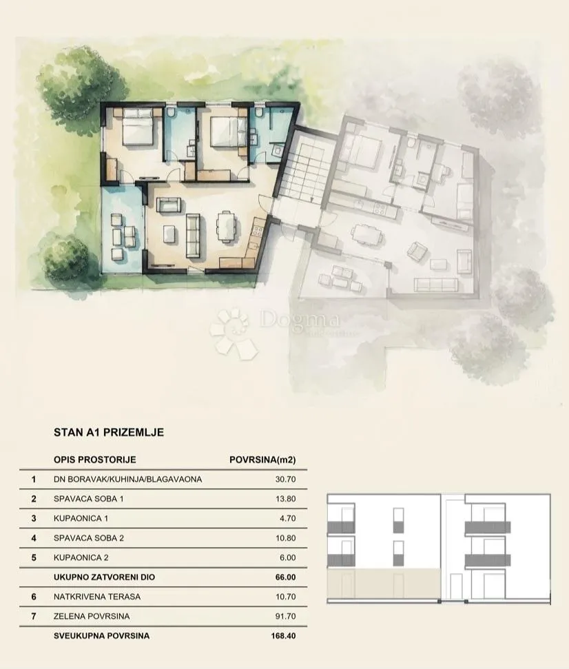 seget donji, ekskluzivan stan s vrtom 91,70m2 i pogledom na more / novogradnja u izgradnji, a1 - slika 28