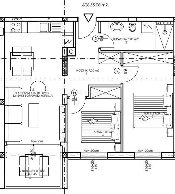 novogradnja veli vrh - 3. kat, 55 m2 (a28) - slika 3