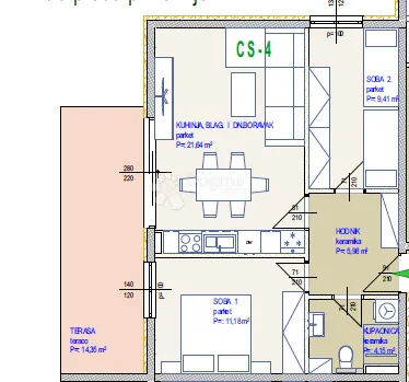 novogradnja seget donji, dvosobni stan (cs-4) – 250m od mora! - slika 9