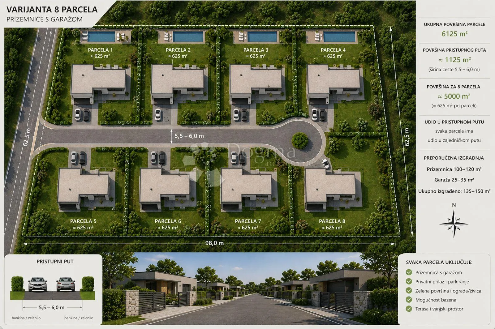 manjadvorci – parcela 625 m² s pristupnim putem - slika 2