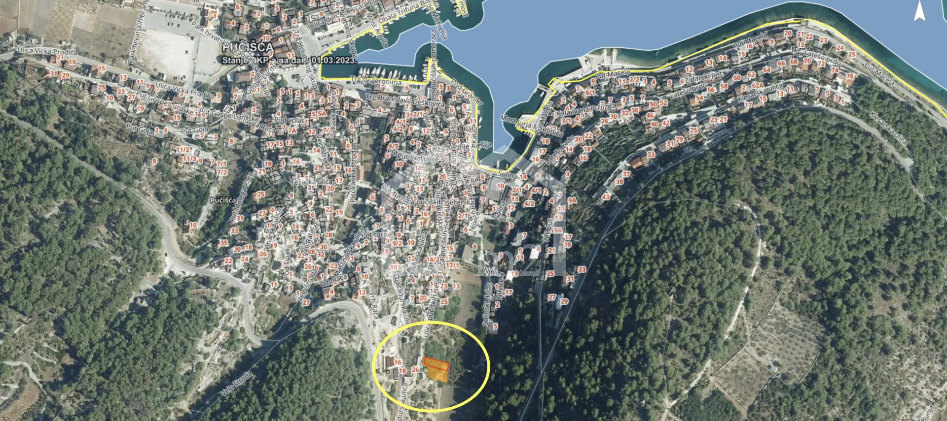 Građevinsko zemljište na Braču - ekskluzivna prodaja - Pučišća