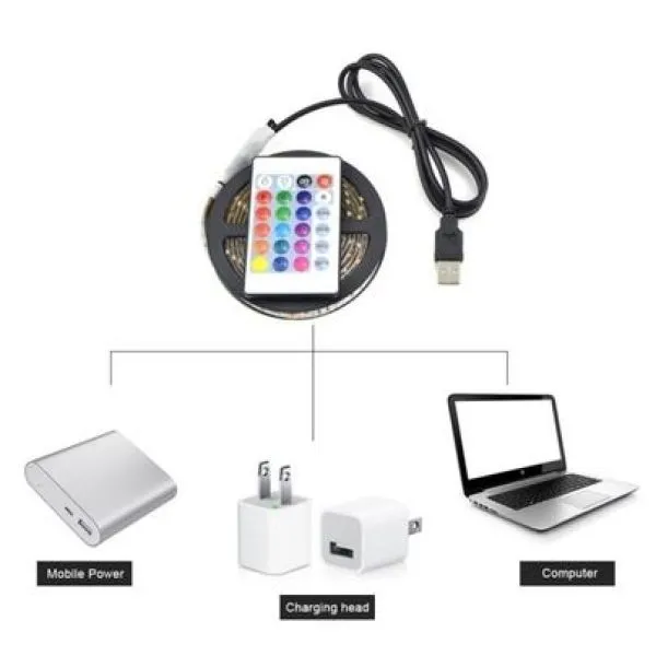 usb led traka 200 cm s daljinskim rgb relax tv - slika 17