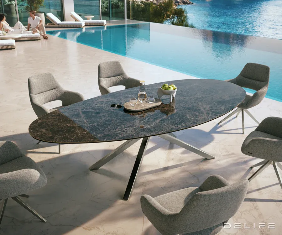 Outdoor stol Edge Oval 280x130cm, Materijal: Keramika Emperador Extra - Čakovec, Čakovec-zapad