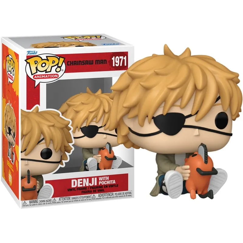 funko pop chainsaw man denji w/ pochita 9cm - slika 1