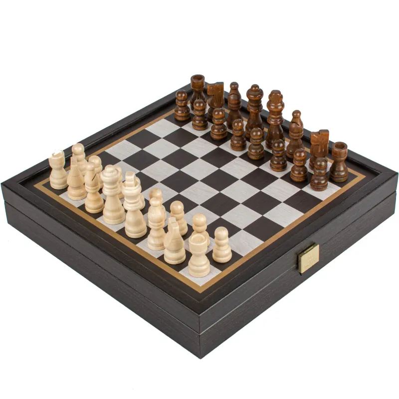 šah i backgammon handcrafted drvo set crni - slika 1