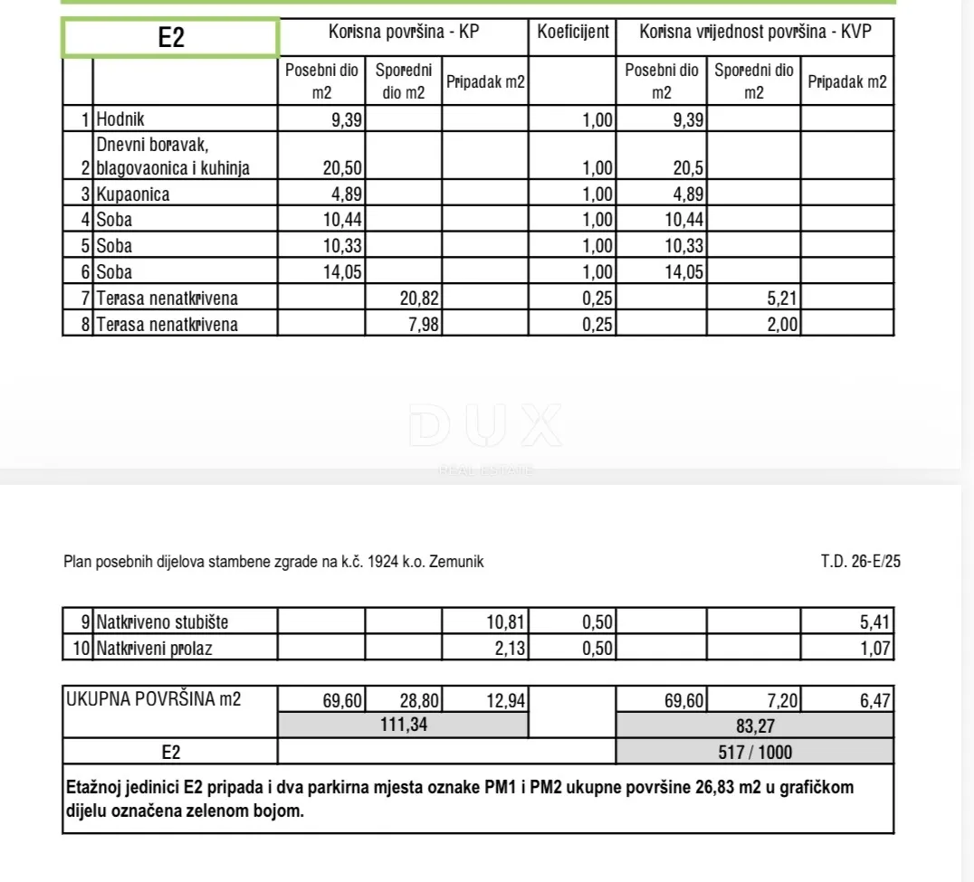 zemunik donji – trosobni stan s velikom terasom i 2 parkinga! - slika 3