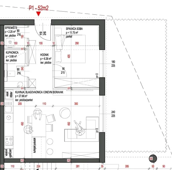 šibenik, žaborić - prizemni apartman, veliko dvorište - slika 4