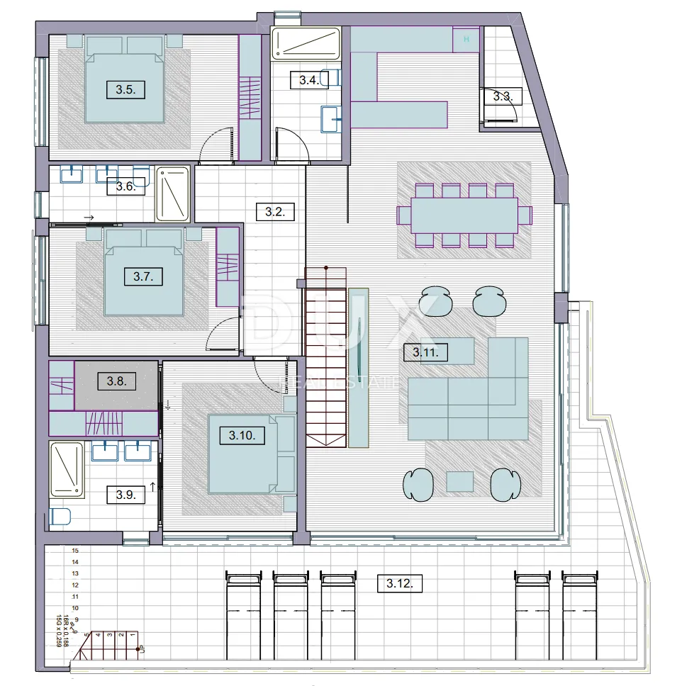otok krk, grad krk - penthouse 3s+db sa krovnom terasom - slika 35