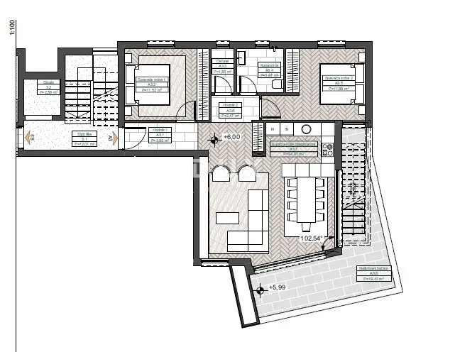 opatija, ičići, dvosobni stan, 101 m2, bazen, 100m od mora - slika 5