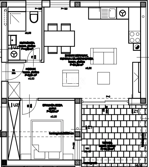 vodice, stablinac, dvosobni stan u prizemlju, 54 m², novogradnja - slika 7