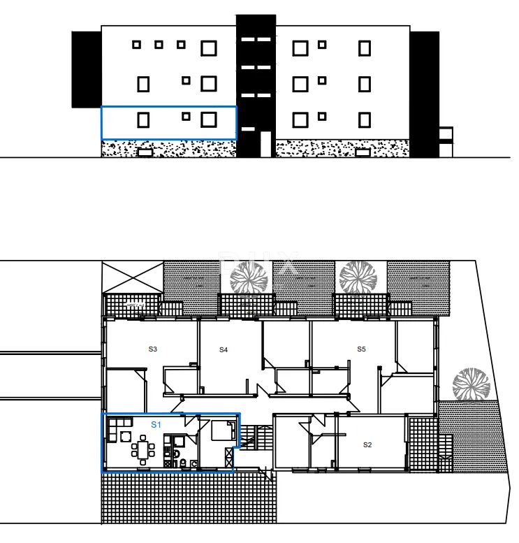 vodice, dvosobni stan u prizemlju, 41,20 m², novogradnja - slika 9