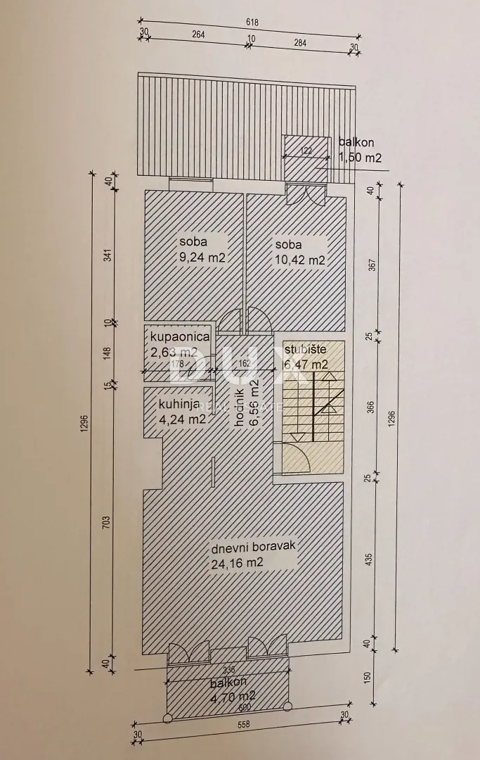 rijeka, srdoči - 2s+db, 64m2, lođa, pogled - slika 15