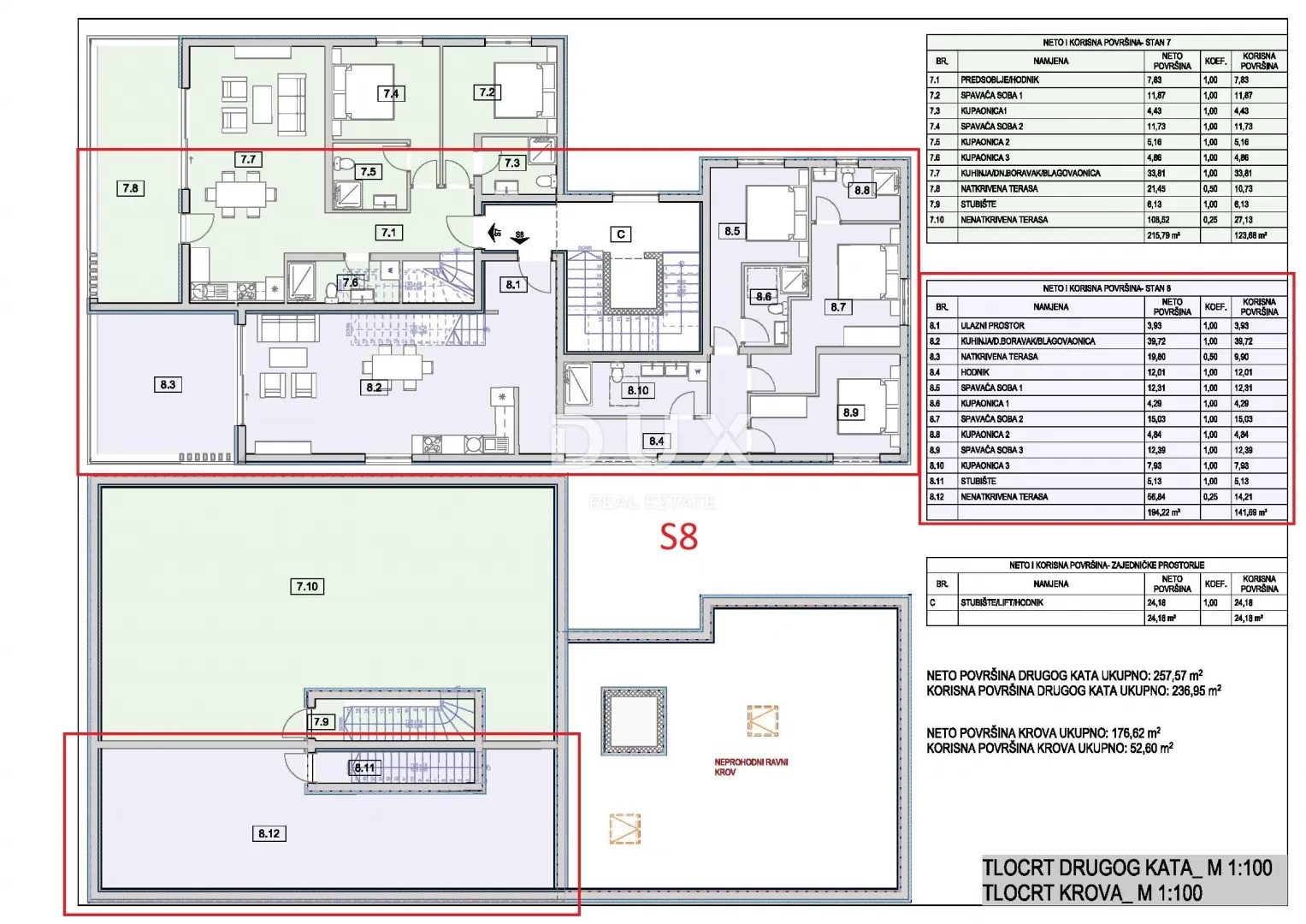 vodice, srima – penthouse s krovnom terasom, pogledom na more i liftom - slika 17