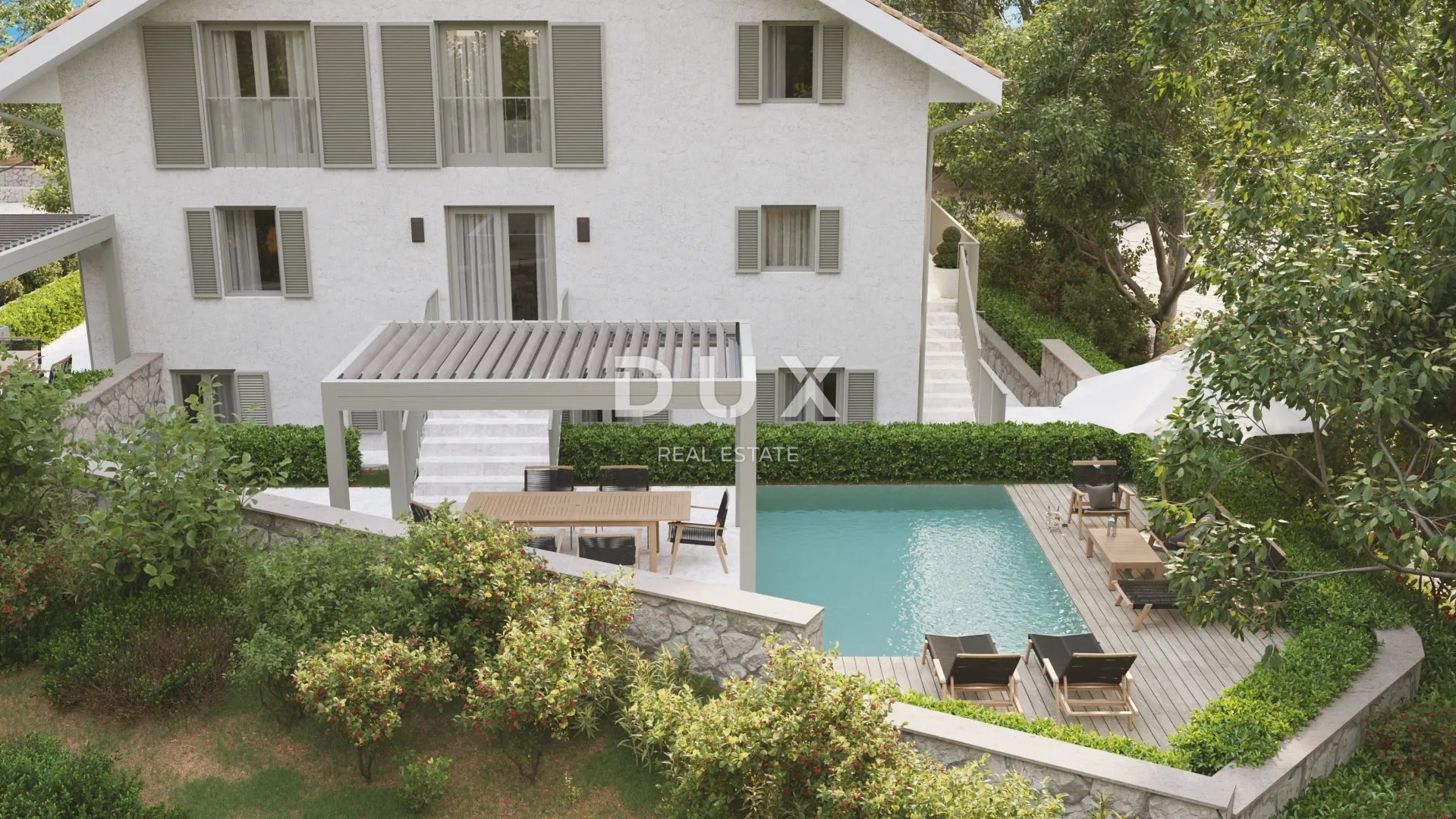 otok krk, malinska - apartman sa bazenom i pogledom na more - slika 3