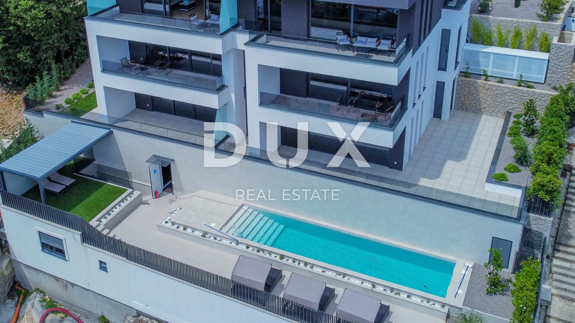 opatija, centar - stan 132m2 u novogradnji s vrtom, bazenom, garažom, pogled na more, centar opatije - slika 2