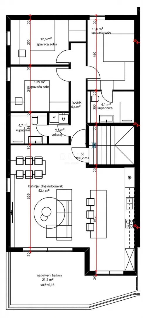 šibenik, žaborić - dizajnerski penthouse 1.red uz more - slika 20