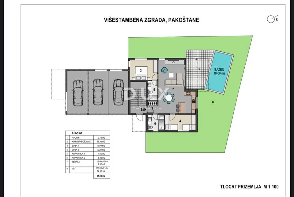 zadar, pakoštane - stan novogradnja s vrtom i bazenom! - slika 12
