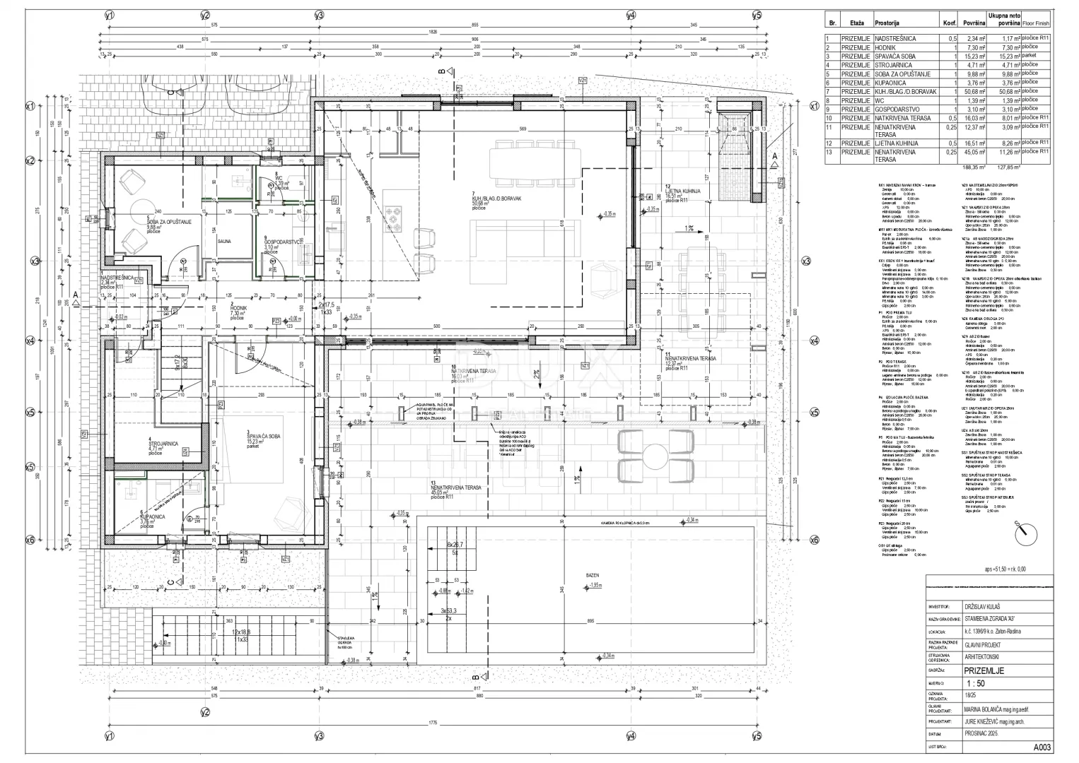 zaton, šibenik, vila u izgradnji, 188,35 m², bazen - slika 14