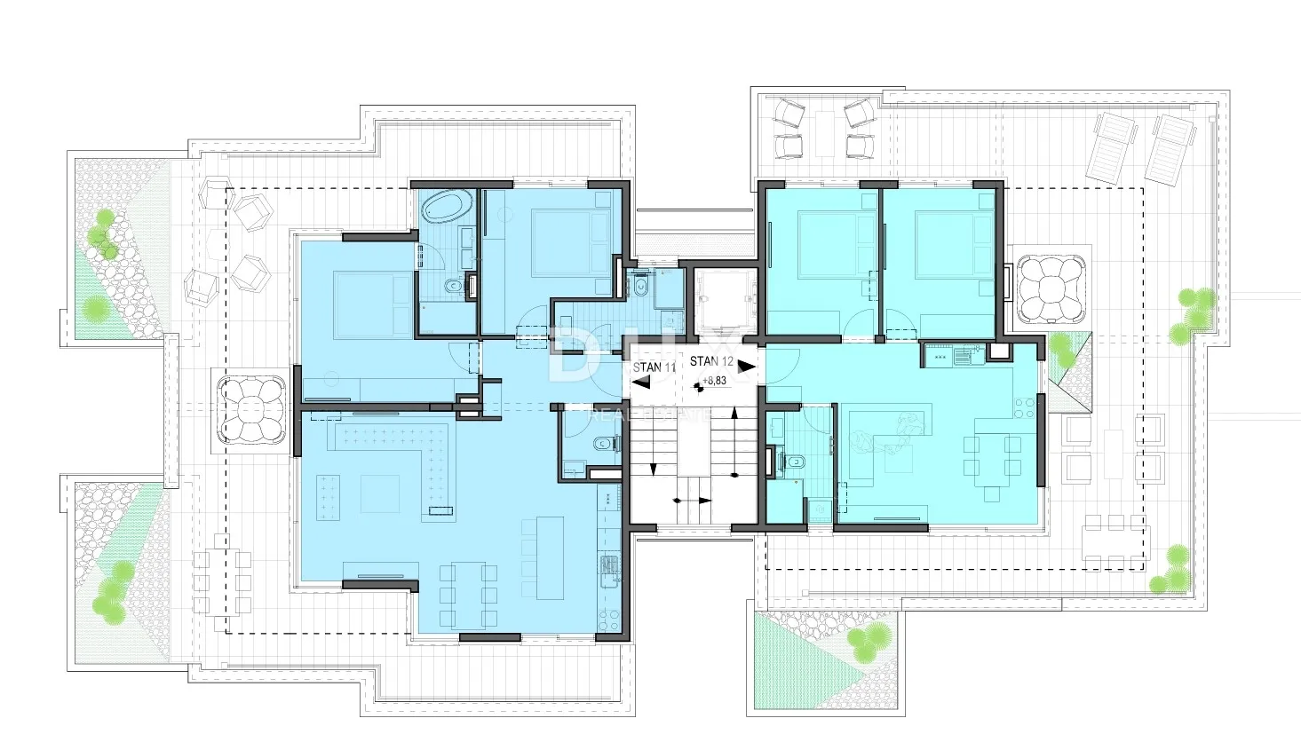 primošten, penthouse, 114,95 m², terasa 73,45 m², pogled na more - slika 6