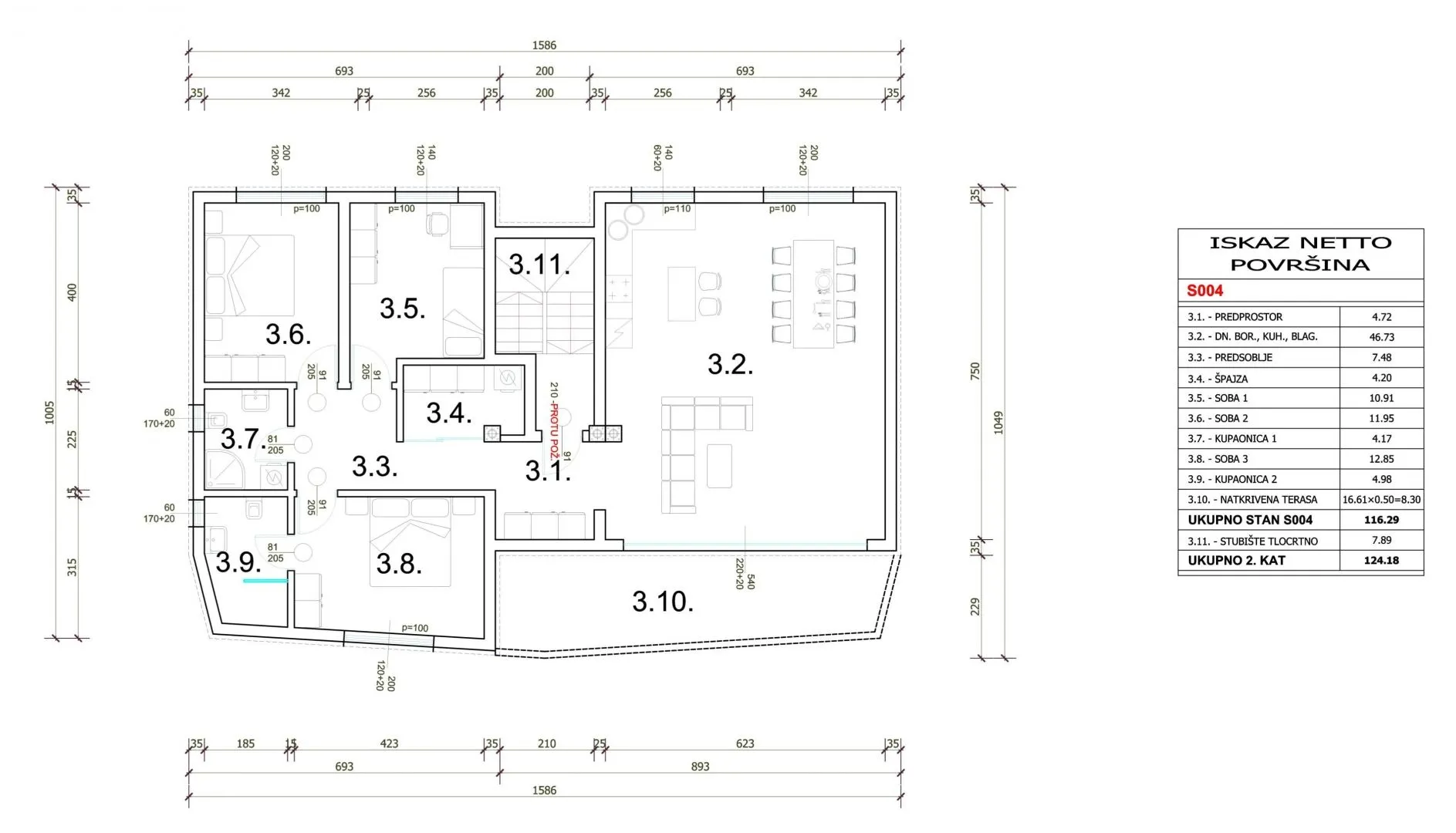 istra, pula 3s+db penthouse u novogradnji 116 m2 - blizina plaže! - slika 5