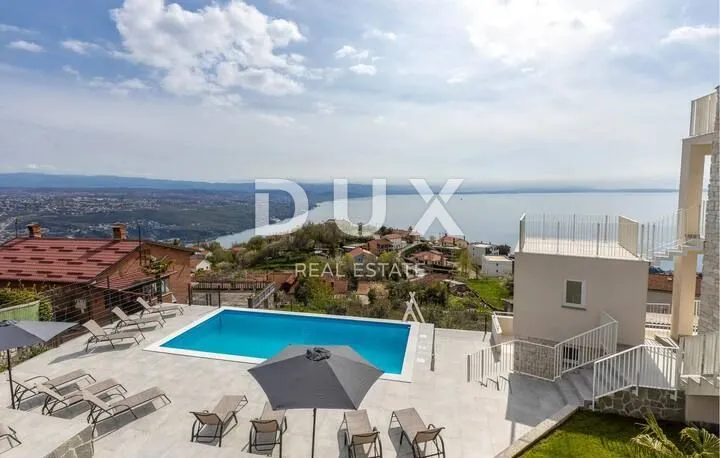 OPATIJA, BREGI - stan u prizemlju 153m2, DB+3S s panoramskim pogledom na more i bazenom - Bregi, Matulji