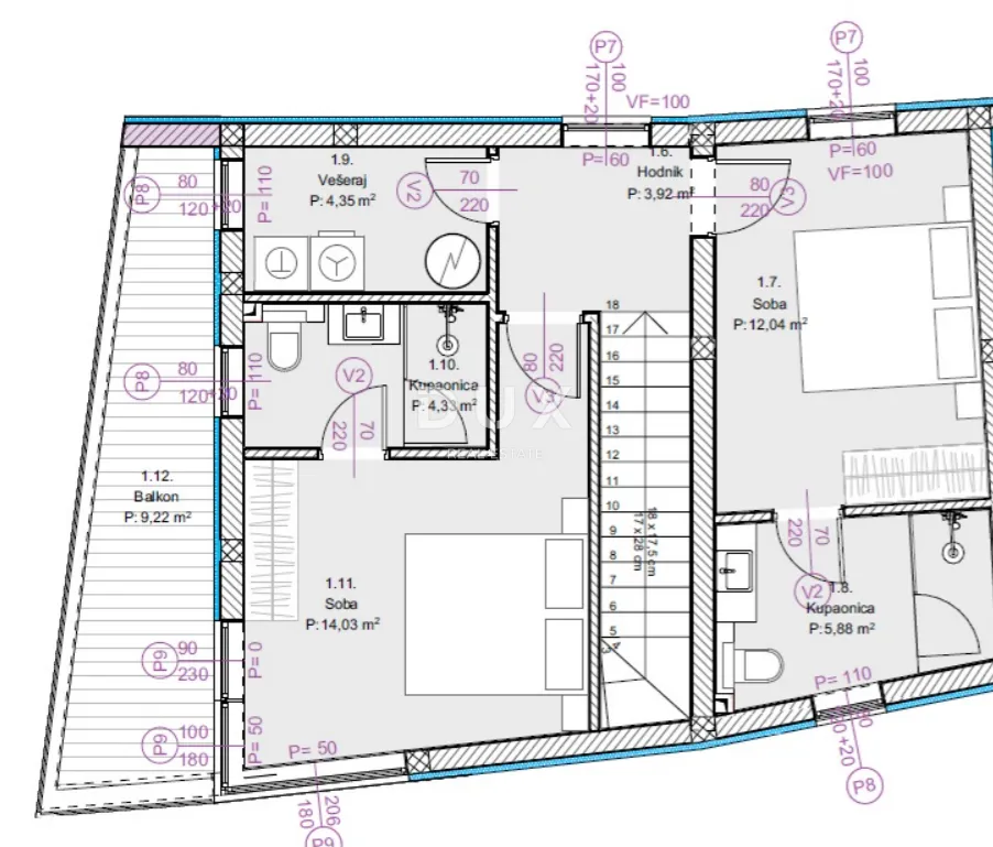 šibenik, žaborić, kuća u nizu, 123 m² - slika 18