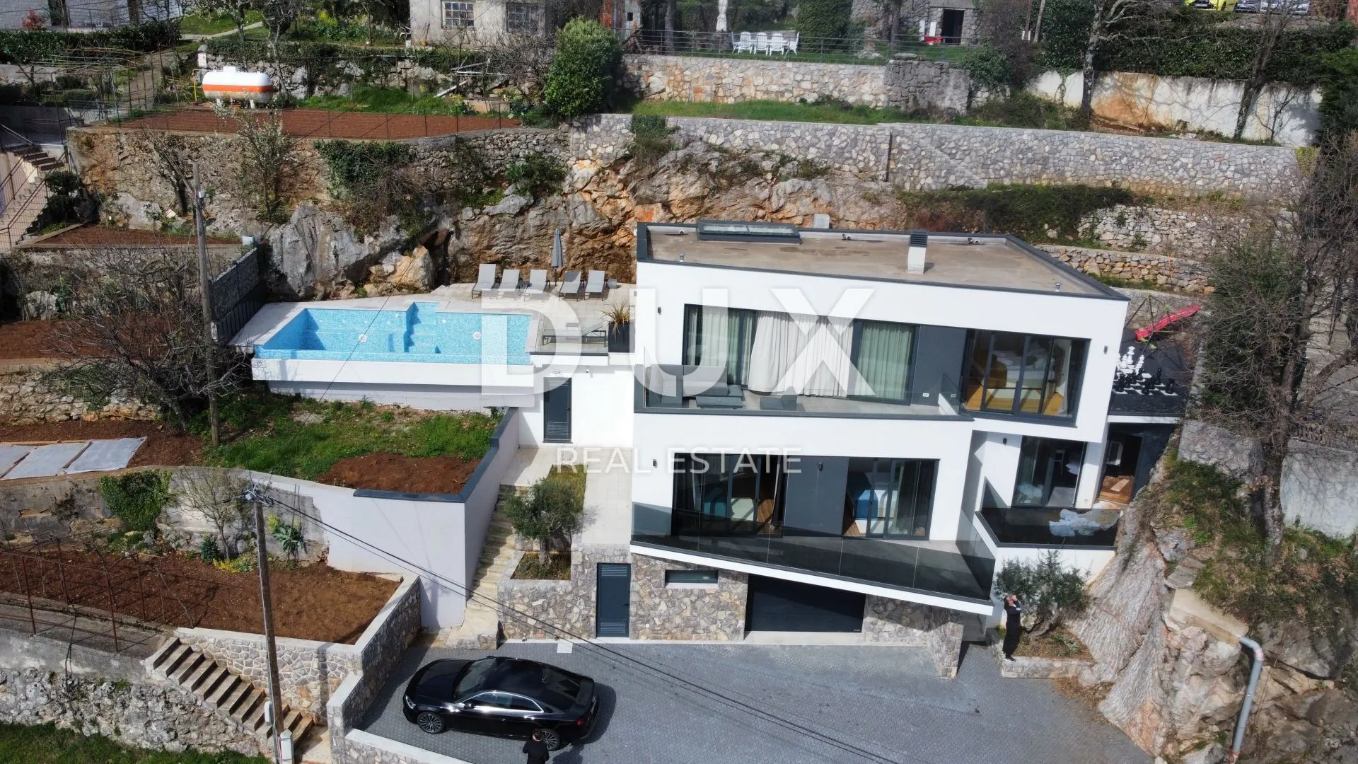 OPATIJA, BREGI - samostojeća ekskluzivna villa s bazenom - novogradnja s panoramskim pogledom na more!!! PRILIKA!!!