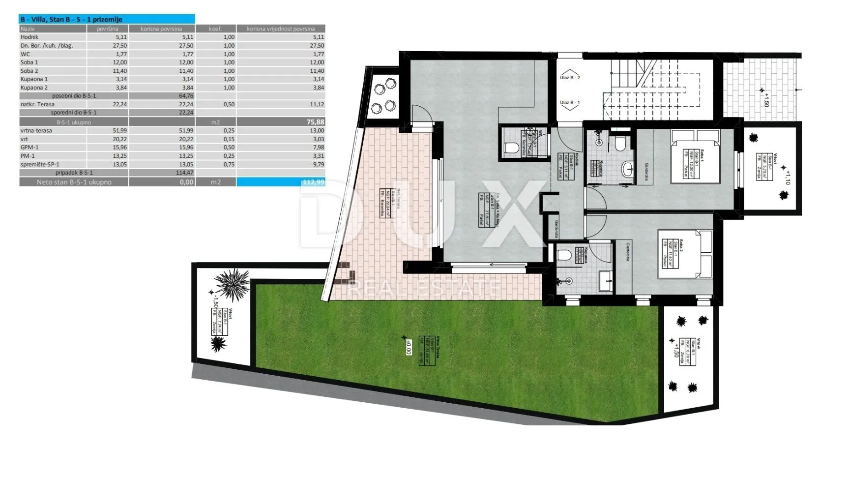 opatija, lovran - stan novogradnja, 112,99m2, db+2s s panoramskim pogledom na more - b-s-1 - slika 6