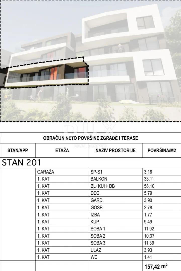opatija, centar- stan 157.42m2 db+3s s panoramskim pogledom na more- 1.kat- stan 201 - slika 13