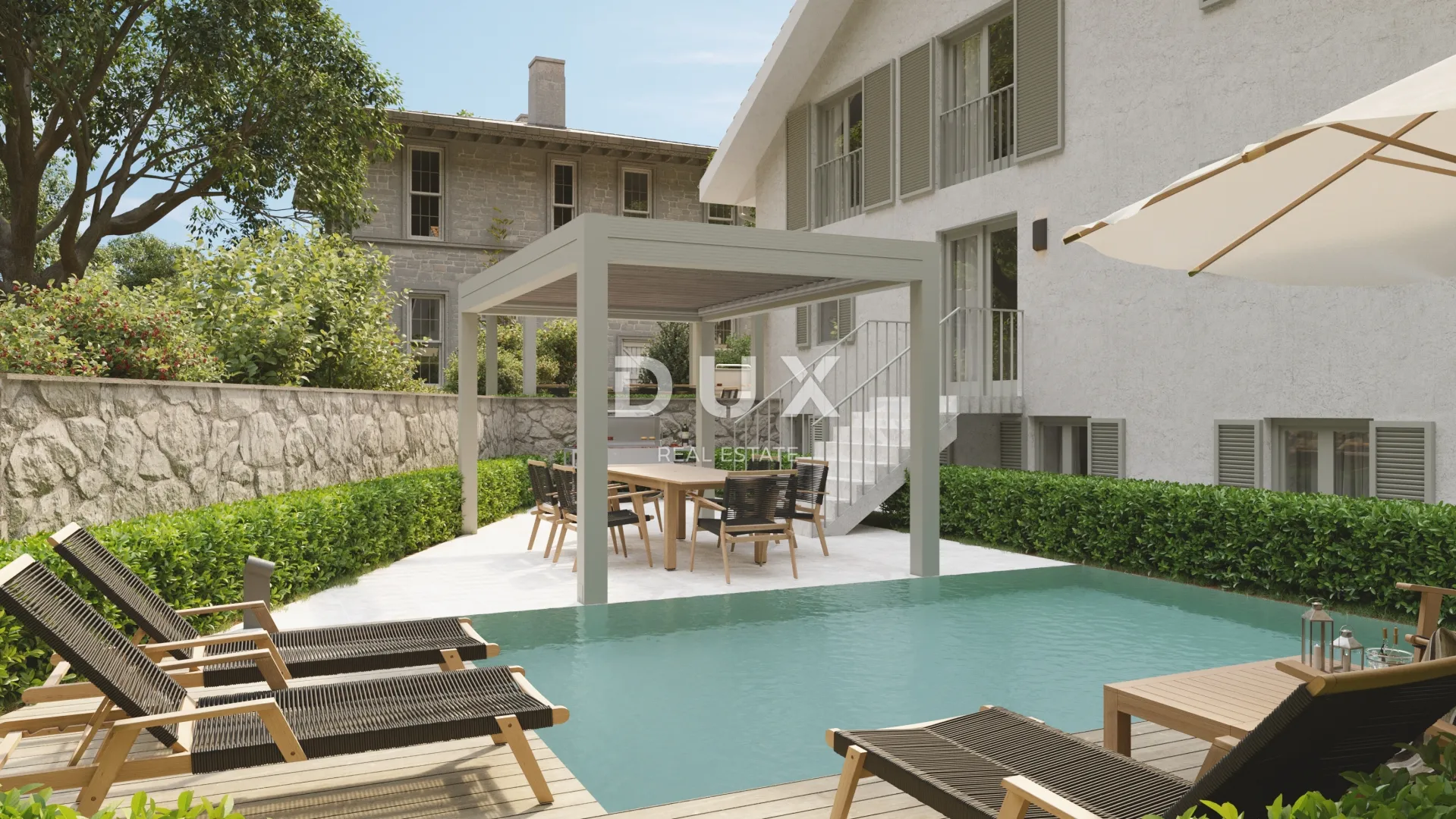 OTOK KRK, MALINSKA - Apartman sa bazenom i pogledom na more - Malinska, Malinska-Dubašnica