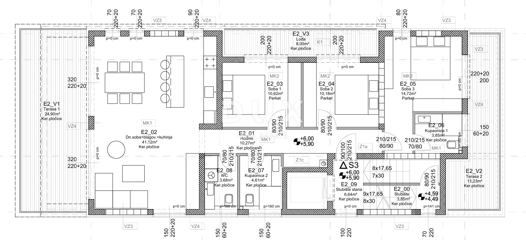 zadar, petrčane - punta radman! luksuzni penthouse s krovnom terasom 240 metara od mora! s3 - slika 8