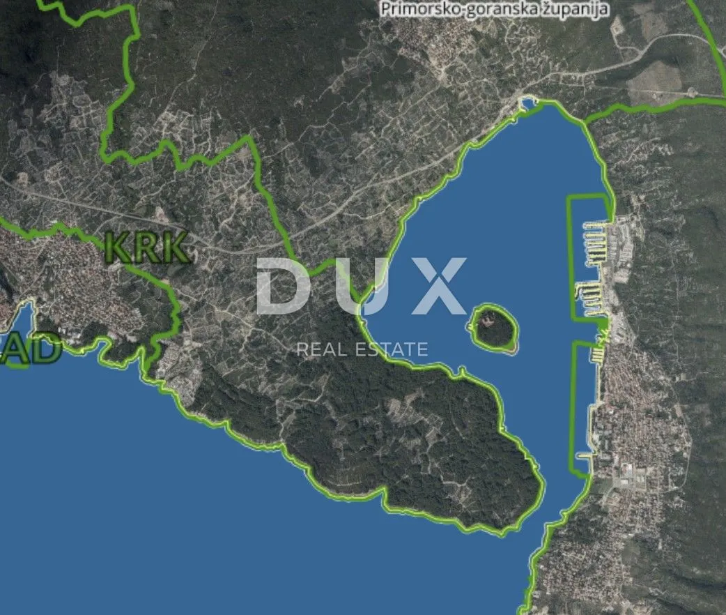 otok krk, krk - 1.red do mora, šuma 1397 m2 - slika 1