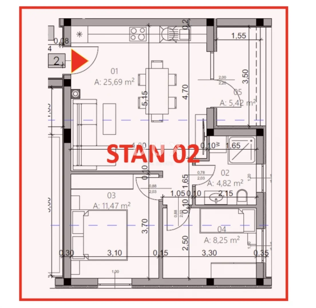 istra, pula - dvosobni stan 54,30 m2 u prizemlju! - slika 5