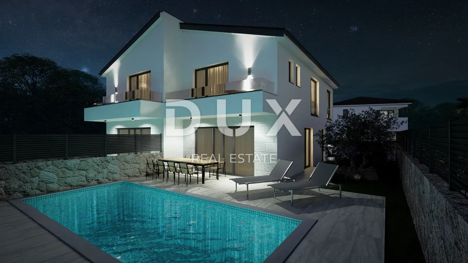 otok krk, malinska - kuća modernog dizajna s bazenom - slika 7