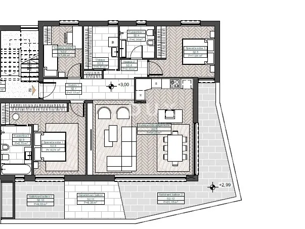 opatija, ičići, dvosobni stan, 112 m2, bazen, 100m od mora - slika 5