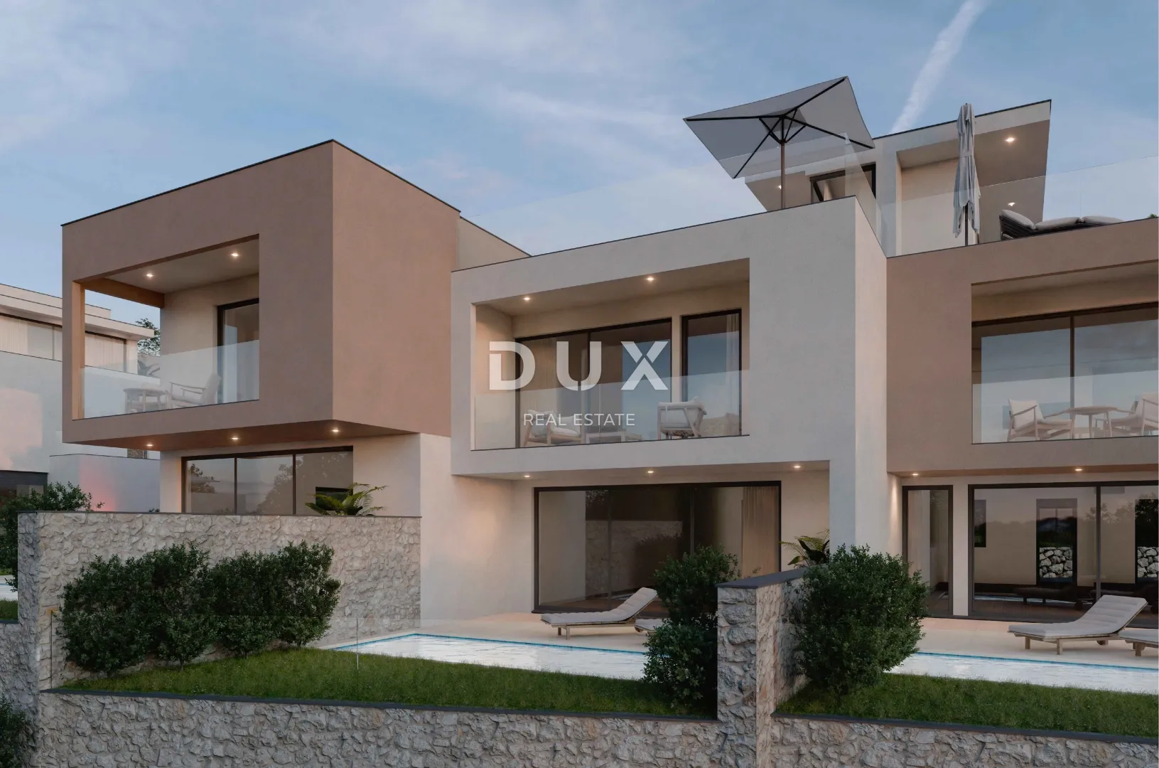 šibenik, vodice – lux triplex - krovna terasa, bazen i pogled na more - slika 3