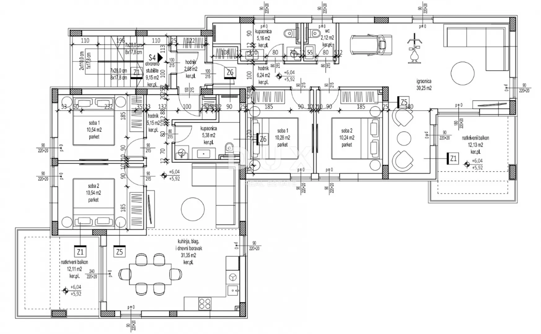 zadar, petrčane - penthouse 2. red do mora! punta skala! s4 - slika 6